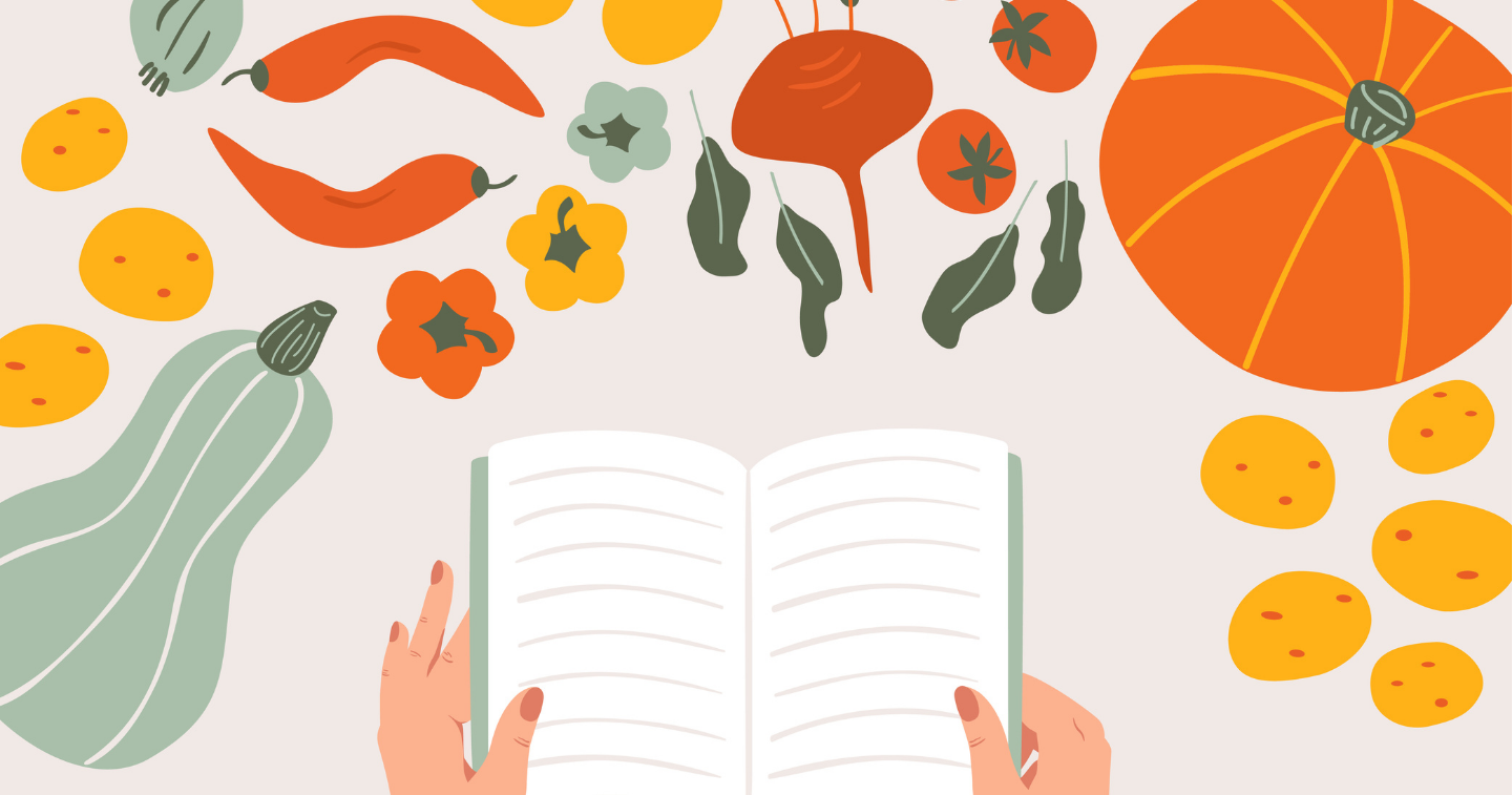 Vegetables and book graphics