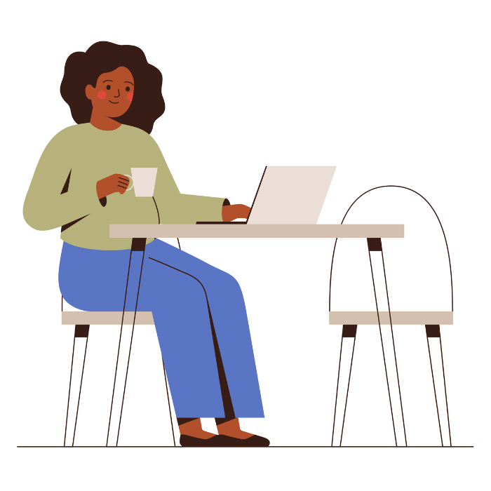 Women on a laptop graphic