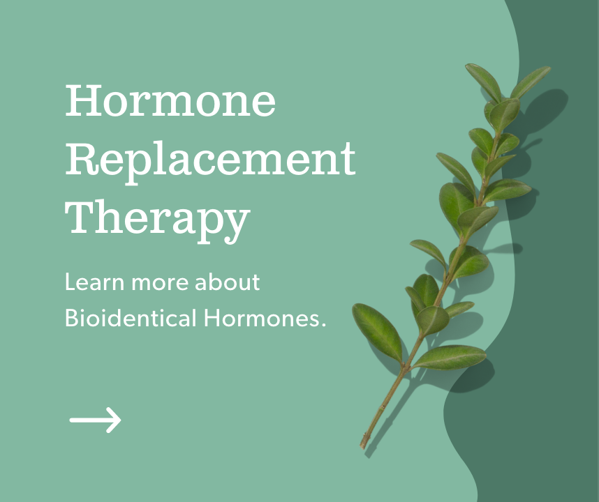 Branch of a plant on a banner for hormone replacement therapy