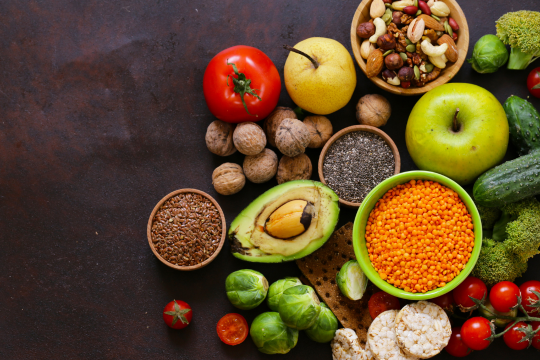 Assortment of healthy foods