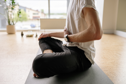 a man doing mindfulness and meditation